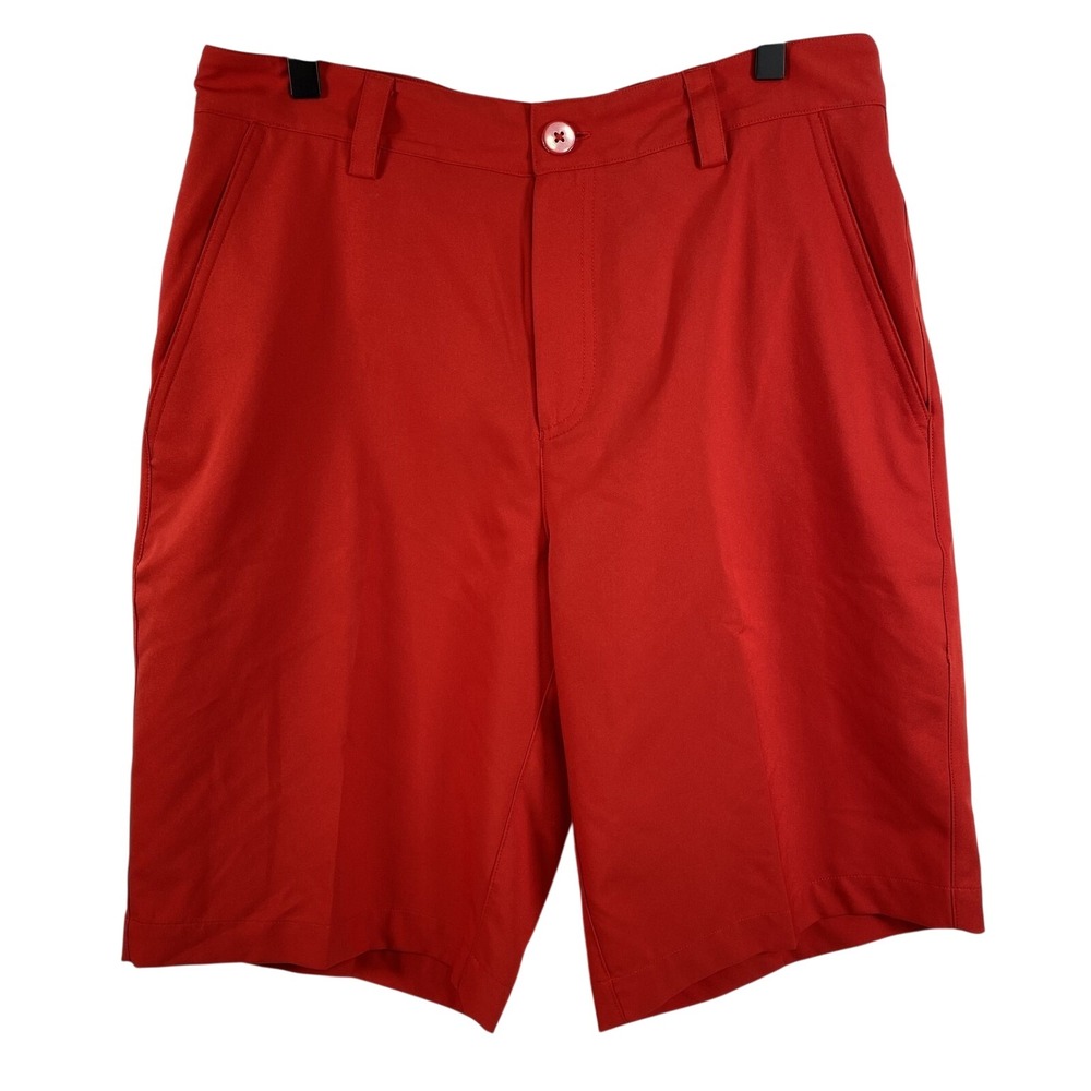 St Andrews of Scotland Shorts Mens 32 Red Golf Performance Polyester Lightweight